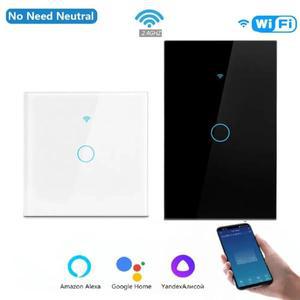 전동커튼 Tuya Wifi 스마트 블루라이트 스위치 1/2/3Gang 터치 Alexa Google 음성 제어를위한 중립 와이어