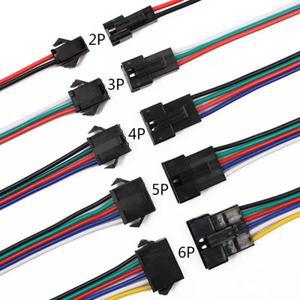 SM JST LED 커넥터 케이블 RGB 스트립 블루라이트 어댑터 용 2/3/4/5/6 핀 플러그 소켓 남성 와이어