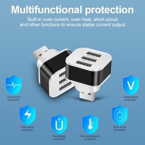 3포트 USB 슬롯 어댑터 in 1 다중 인터페이스 익스텐더 자동차 전자 액세서리 태블릿 노트북 충전기
