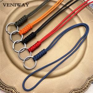 새로운 야외 암벽 등반 Paracord 키 체인 매는 밧줄 뱀 분할 링 ID 홀더 EDC 칼 대한 여러 사용 긴