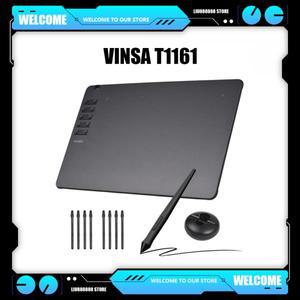 VINSA T1161 8개의 스타일러스 및 펜촉 세트가 포함된 초박형 그래픽 드로잉 태블릿 8192 압력 레벨 무료
