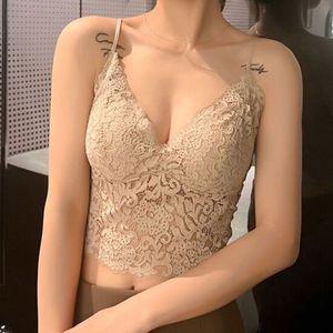 레이스 크롭 끈나시 캡내장 이너나시 민소매 레이어드