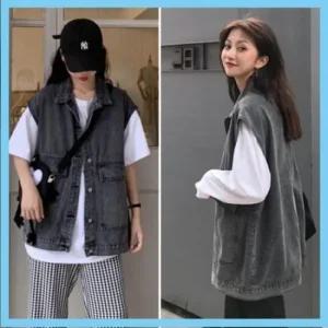 [오노마] ONM 청조끼 데님 오버핏 데님조끼체형커버 블  11872672)
