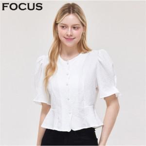 [포커스] 슬리브 버튼 페플럼 블라우스_VF5M3BL5151