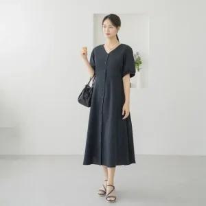 엄마옷 마담4060 레이끈롱원피스 여성원피스 -ZOP2505004-