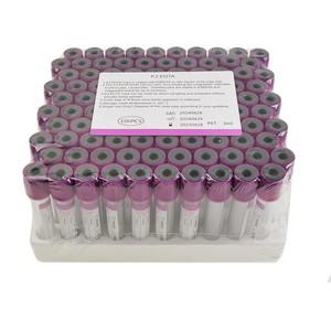 일회용  혈액 수집 보라색 튜브 음압 EDTA-K2 항응혈 PET 2ml 10ml