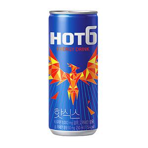 롯데 HOT6 핫식스 에너지 음료 카페인 에너지드링크 탄산음료 250ml (1캔)
