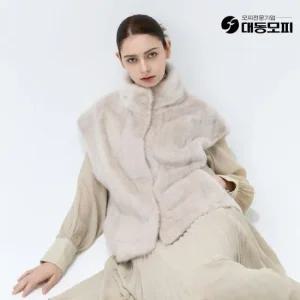 [역시즌선공개한정특가]대동모피 25FW 휘메일 풀스킨 밍크 베스트 (블루그레이,애쉬핑크,펄화이트)