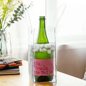 PVC 와인 칠링백 샴페인 칠러 투명아이스버킷 쿨러 팩 쿨링백 얼음 바스켓