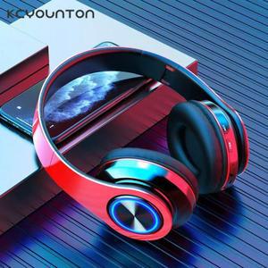 B39 무선 조명 헤드셋 오버이어 HiFi 스테레오 헤드폰 비행기 여행용 접이식 게임용 작업 운동 홈