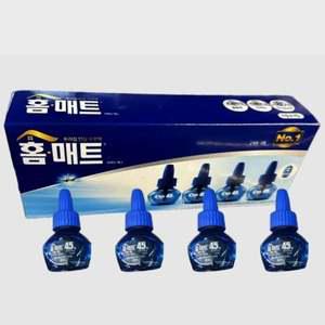 홈매트 모기잡이 리퀴드45일 훈증기 리필4개 모기 잡기 해충 LED 흡입기 전기채 벌레 포집기