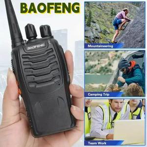 바오펑 BF-888S 무전기 세트 2개입 - UHF 장거리 충전식 내구성 강한 ABS 야외 동에 적합