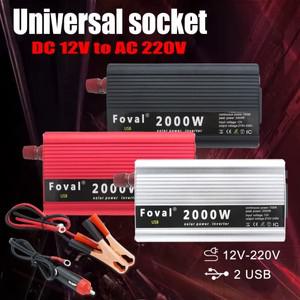 2000W 피크 전원 인버터 DC 12V 24V ~ AC 220V 자동 휴대용 충전기 변환기 어댑터 수정 사인파 범용 소켓
