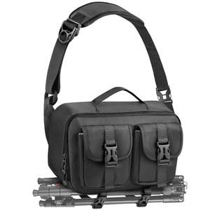 TAAOKA 카메라 슬링백, 삼각대 홀더가 있는 경량 SLR/DSLR 케이스, 사진작가용 방수 어깨 크로스바디백 (블랙)