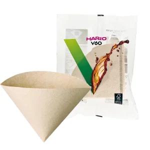 일본 하리오 V60 종이 필터 커피 여과지 거름종이 100매 브라운 1-4인용