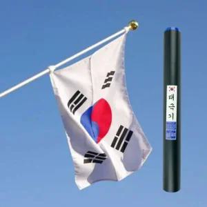 알루미늄 3단접이식 회전깃대 태극기 풀세트