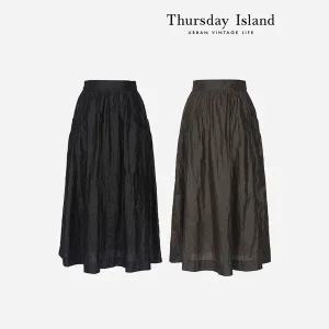 [Thursday Island] 타소재 셔링 스커트(T236MSK134W)