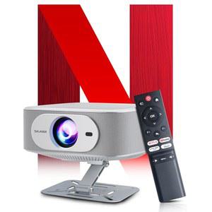 Wi-Fi 블루투스 4K, 오토 키스톤/일렉트릭 포커스, 스마트 안드로이드 13 NTV, 400 ANSI 루멘, 1080P 네이티브 야외 영화 프로젝터, 미니 휴대용, 내장 앱(2025)이 탑재된 넷플릭스 라이선스 프로젝터