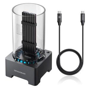 GRAUGEAR 40Gbps M.2 NVMe SSD 인클로저 도킹 스테이션, 냉각 팬이 있는 USB4 외장 베이스, 썬더볼트 4/3과 호환되는 UASP 트림 지원, ASM2464PD 칩 [G-M2DK-U4-40G]