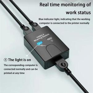 USB 2.0 2 포트 허브 스위치 프린터 공유기  컴퓨터 분배기  U 인 디스크 장치 1 출력