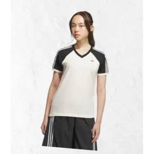 아디다스 ADIDAS 브이넥 반팔 티 - 크림화이트:블랙 KF0316 KF0316 187203