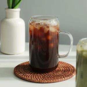 크로크 캔모양 내열 유리컵 380ml 500ml 얼음 예쁜 찻잔 머그 디저트잔 맥주 커피잔
