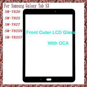 삼성 갤럭시 탭 S3 SM-T827 T825Y 터치 스크린 패널 태블릿 전면 외부 LCD 유리 렌즈, OCA 포함