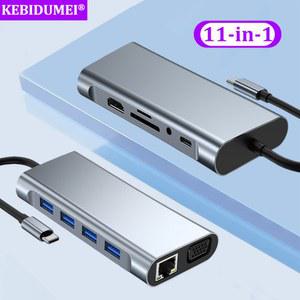 노트북 도킹 스테이션 썬더볼트 멀티 허브 11 IN 1 USB C C타입 TO HDMI 어댑터 4K 3.0 분배기 PC 액세서리