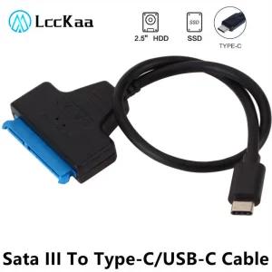 외장하드케이블 연결선 LccKaa Sata 3-Type-C 케이블 USB 31 C-SATA 어댑터 6Gbps 25인치 SSD HDD 하드 드