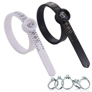 White Magnifier UK/US/EU Size Ring Measurer Sizing Tool Belt Finger Coil Gauge