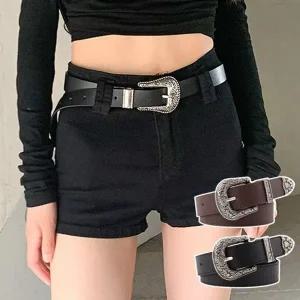 2771 하이뷰 베스트 웨스턴 심플 레더 벨트 실버 포인