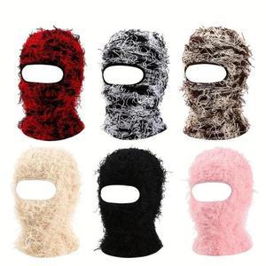 고민 태슬  스키 마스크 힙합 방풍 니트 모자 남녀공용 탄성 바라클라바 1PC
