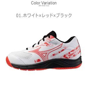 미즈노 스카이 블래스터 4 MIZUNO 배드민턴 신발 키즈 주니어 화이트 네이비 감색 71GA2533 로우 컷 와이드