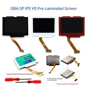 HISPEEDIDO V5 적층 GBA IPS 백라이트 LCD 스크린 (게임보이 어드밴스 SP 콘솔용 쉘 포함)  필요 없음 설치
