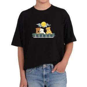 오버핏반팔티 달빛 강아지 친구 커플 달빛아래사랑 귀요미 전사이즈 가족티