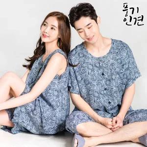 [이라인]국산 풍기인견 커플상하세트/쿨웨어/몸빼 인견바지