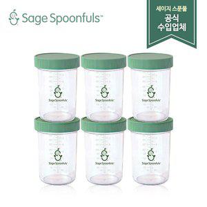 [세이지스푼풀]NEW 유리 240ml 3P 2개 세트/유리 이유식용기/이유식식기/이유식 보관용기/초기 이유식그...