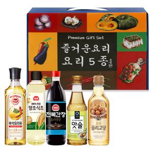 프리미엄 오일 선물세트5종 A타입[요리유+양조식초+전복간장+요리올리고당+맛술]