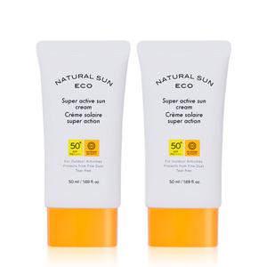 [2ea] 더페이스샵 내추럴 선 에코 슈퍼 액티브 선크림 50ml