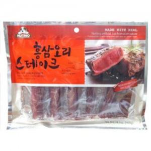 뉴트리오 홍삼 오리 스테이크 400g 애견간식 캣츠앤독스