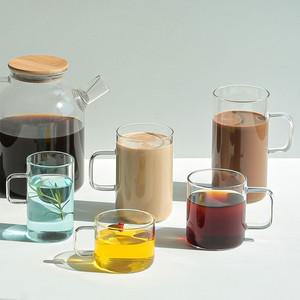 인크레마 내열 유리 머그컵 5종 4p 캡슐커피잔 홈카페유리잔 투명유리잔 심플한내열유리컵 데일리머그