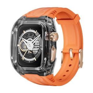 애플워치SE2 일체형 투명 스트랩 애차드밀 줄질 44mm