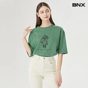 [롯데백화점]비엔엑스 데일리 빈티지걸 프린팅 여성 반팔 티셔츠 (BW1TS041L0)