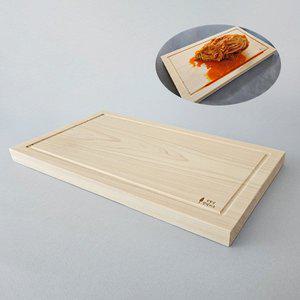 [친환경편백아트]국물흐름방지 편백 통원목 도마 대(44x24cm)