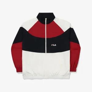 [FILA]  컬러 배색 바람막이 자켓 (FS2JKE3102X_OWH) (FS2JKE3102X_OWH)