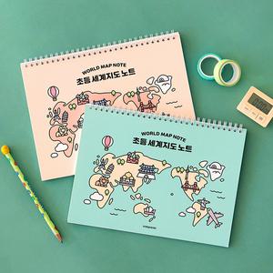덕플러스문구 초등 세계지도 노트 (스프링 120g 내지)