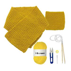 아이스크림몰 대바늘로 컵받침 목도리 만들기 뜨개질 DIY 키트 코바늘 가방 뜨기 손뜨개 패키지