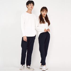무지네이비 남자 여자 커플 짝꿍 융털 겨울 기모 바지 