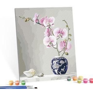 [아트박스]/아이러브페인팅 DIY캔버스형 그림그리기 40x50cm 분홍난초화병