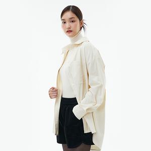 LAP로고자수 오버핏 기모 블라우스 AP4WBA60
